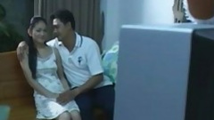 Passionate fucking of a young Asian couple