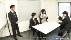 Business meeting with Japanese girl turns out sexy