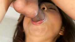 Girl in turns deeply sucks and fucks big member