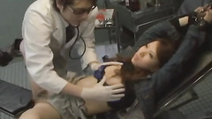 Kinky doc examines the pussy of small titted girl