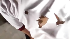 Naughty Asian fucker cuts beauty girlfriend's white t-shirt