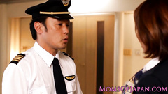 Asian milf stewardess gets unsparingly fucked by pilot