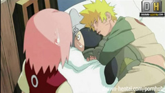 Pink haired Naruto sex cartoon girl covets to sleeping guy
