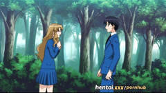 Hentai school girl got lost in the forest and fucked by some stranger