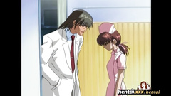 Perverted Japanese hentai doctor punishes his nurse assistants with rough fuck