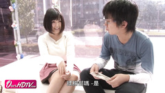 Japanese young guy with glasses seduces and fucks a chubby girlfriend